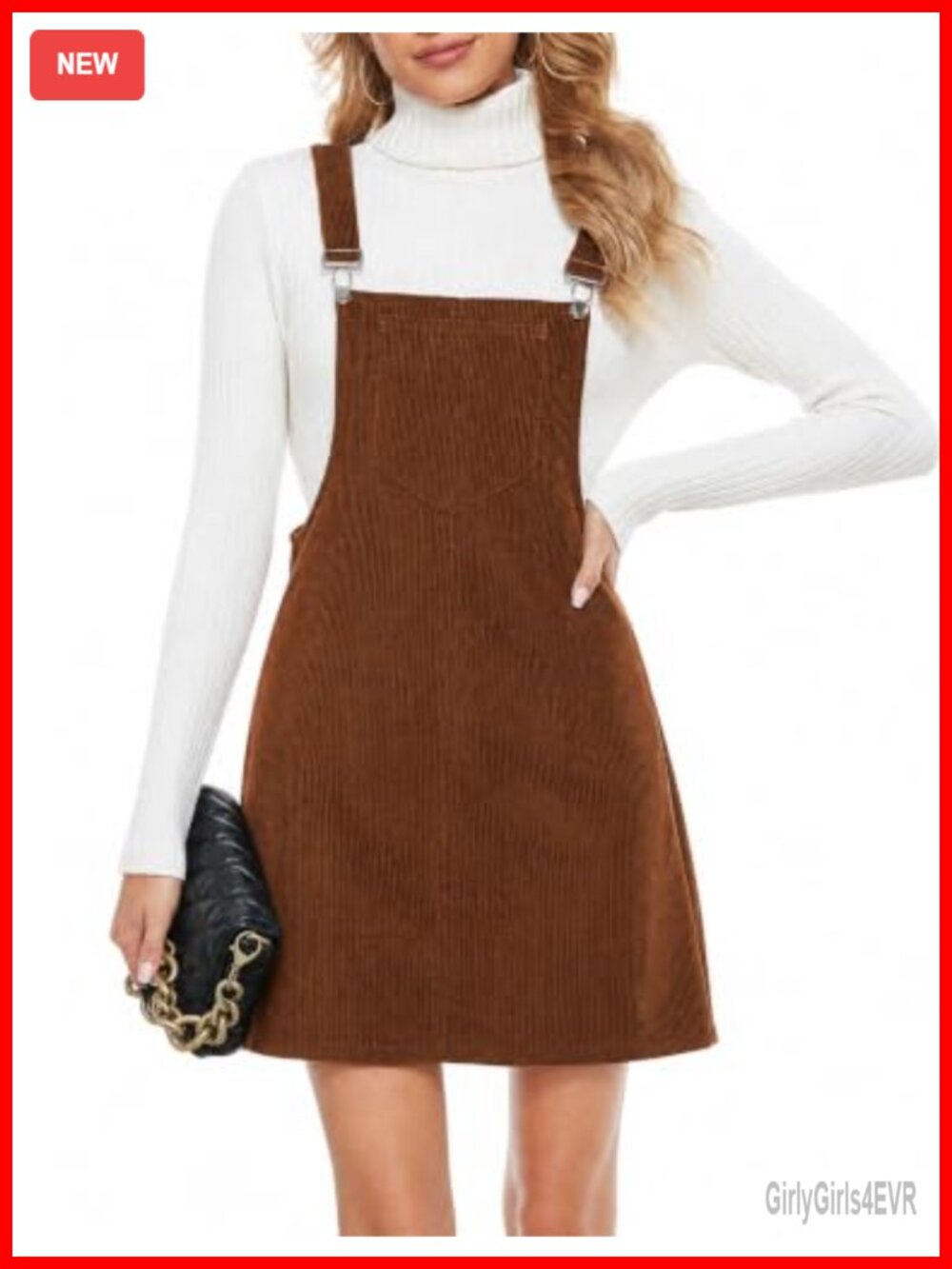Corduroy Overall Dress Adjustable Straps A-Line Pinafore